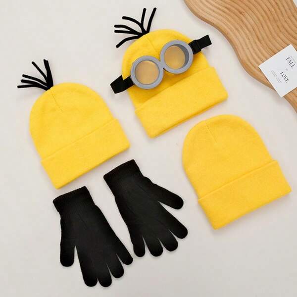 Minions Minions Party Costume Accessories - Party Hat, Suspenders, Gloves, Suitable For Halloween Party And Various Party Decorations
