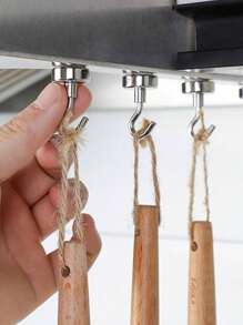 5 piezas Ganchos magnéticos de alta resistencia con imán de neodimio para colgar, ganchos magnéticos fuertes, imanes con ganchos para baño, cocina, toalla, oficina, garaje