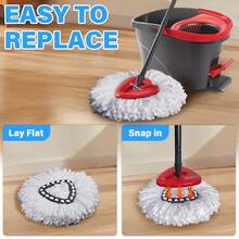 Mop Head Replacement For O Cedar: Mop Replace Head Easy Wring Spin Mop For 1 Tank System - Heads Replacements Easy To Clean - 彩色 - 查看 4