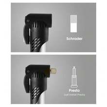 1pc Portable Bike Air Pump, Silver Color, Road/Mountain Bicycle Tire Inflator, Universal Presta And Schrader Valve