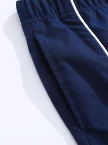 Men's Summer Loose Straight Color Block Patchwork Casual Pants