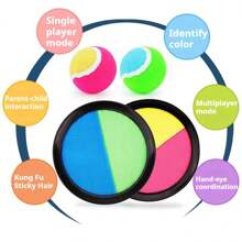 1pc Children Suction Cup Ball Toys Outdoor Games, Toss And Catch Ball Set, OutdoorSports Racket, Palm Ball, Yard Camping Holiday Party Game Toys,Parent-Child Outdoor Interactive Throwing Sticky Ball Game Toys