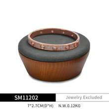 Oirlv 实木珠宝托盘手链戒指展示道具套装珠宝收纳盒支架项链展示架珠宝盘-深灰色 - 深灰色 - 查看 11