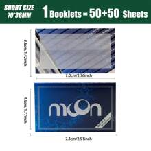 moon. 5/10/15 carnets | chaque carnet comprend plus de 50+50 feuilles de papier à rouler | total 500/1000/1500 feuilles | taille : 2,76" (70 mm * 36 mm) | papiers à cigarettes transparents ultra-fins | avec gomme arabe naturelle | fine doublure de gomme | lente combustion | facile à rouler | sans goût | papiers à cigarettes à rouler à la main | outils de fumage DIY | pour le camping en plein air, les fêtes et le portable