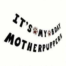 1 pieza Pancarta colgante para fiesta de cumpleaños de mascotas con diseño de huella de perro, diseño de dibujos animados lindo, perfecto para decoración de fiesta de cumpleaños de mascotas - Multicolor - Ver 2