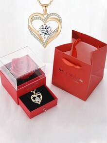 Eternal Flower Jewelry Box Romantic Creative Rotating Soap, Bright Red Rose, Forever Flowers Rose Gifts For Mom Wife Girlfriend On Christmas, Valentines Day, I Love You Gifts For Her, Anniversary Or Birthday Gifts For Women, Christmas, Christmas Gift/Present, New Year