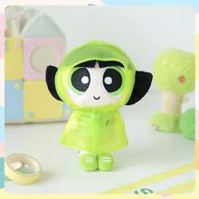 Powerpuff Girls Raincoat Plush Keychain, Bubbles Buttercup Blossom Raincoat Plush Toy Hanging Charms, Cartoon Character Raincoat Cute Bag Charms