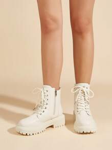 Nuevas botas de mujer de tobillo y botines, zapatos planos casuales versátiles y de moda