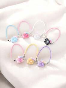 14pcs, 17cm For Labubu Doll Clothes, 10cm Doll Pig Doll 3 Years Old, 15cm Cartoon Summer Hat, Small Accessories Camera, Cartoon Model Mini Camera, Bowknot Necklace Accessories, Summer Fashion Style. (Doll Not Included, Accessories Only) - Multicolor - View 1