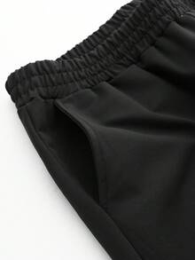 2PCS Girls Sweet - Cool Letter Hoodie Set, Soft Skin - Friendly, School Daily All - Season Wear - Black - View 6
