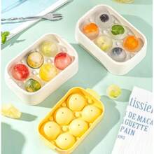 Refrigerator Six-Ball Ice Cube, Cold Drink Easy Demolding, Silicone Pressing, DIY Ice-Making Mold, Ice Cube Block Mold, Silicone Ice Cube, Household Round Ice Cube Mold, Ice Box, Ice Cube Mold, Household Refrigerator Ice Box With Lid
