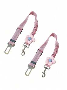 1 pieza Correa de seguridad para perro en el auto con cinta reflectante retráctil, arnés y correa para viajar con mascotas (gato o perro), disponible en varios colores, para mamá de perro