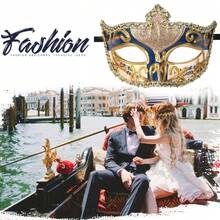 JEWELRYWE Vintage Men's Women's Masquerade Mask, Ancient Roman Venetian Mask, Face Decoration, Suitable For Halloween/Cosplay/Stage Performance/Wedding Styling Accessories/Carnival/Theme Party - Màu xanh lam - Xem 8