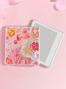 A Purely Beautiful, Fresh And Lovely Transparent Kobo Case, Transparent TPU Material Anti-Drop Protection Case Pink Elements Series Pattern, Suitable For Kobo E-Book Readers,Kindle Paperwhite (12th Gen) Romantic Gift