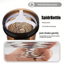 1pc Double Layer Shaker Cup, Plastic Shaker Bottle For Protein Powder Smoothie Shakes, With Mixing Ball, Compartment Design, Suitable For Gym Workout, Running - White - View 6