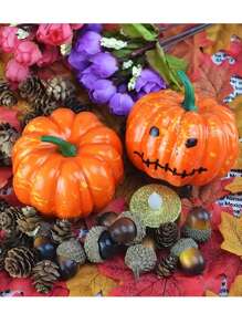 1 件逼真的万圣节南瓜装饰 - 鲜艳的橙色假南瓜模型、DIY 家庭派对道具、壁炉架/桌面展示、节日家居装饰、秋季婚礼/季节性餐桌布置、万圣节和感恩节装饰