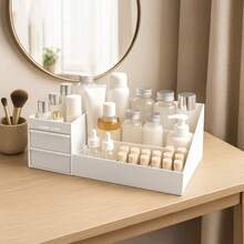 Aufbewahrung Make Up Kosmetik Organizer mit Schubladen Multifunktion Organizer Schminkbox Einfache Lippenstift Dresser Skincare für Schlafzimmer Badezimmer
