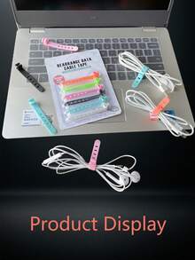 6 件装电缆整理夹、电线紧固带，用于管理电缆、电源线、充电器，适合办公室、宿舍和家庭使用 - 彩色 - 查看 4