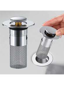 Anti Odor Core 304 Stainless Steel Bouncing Core Basin Sink Anti Clogging Floor Drain Net Toilet Sewer Press Filter Screen