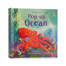 Lachilly Usborne Pop-Up Ocean 3D Flap Cărți ilustrate în limba engleză pentru educație timpurie a copiilor Carte de cunoaștere a animalelor Cărți cu povești de culcare pentru copii