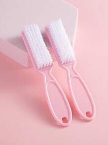 2 pezzi Spazzola per unghie, Spazzola per pulire le unghie, Spazzola per la pulizia delle mani, Spazzola per scrubbing di dita e piedi, Spazzolino per pedicure e unghie, Set di spazzole per la pulizia, Trasparente