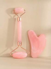 1/2件面部按摩器粉色按摩器适用于面部按摩女性面部按摩器便携式小巧按摩器女性美容滚轮 - 彩色 - 查看 4