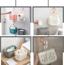 Cesta Colgante Baño con Ducha Organizador de Ducha Carrito de Ducha Colgante Saque de Esquina Páginas Vegetal - Blanco - Ver 8