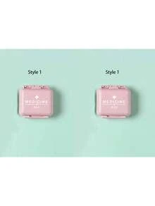 迷你六格便携式药盒，六格小药盒，粉色小药盒（带“medicine”字母），一周6天使用的收纳盒，首字母旅行药盒，6格便携式药盒，每日维生素药盒，口袋钱包药盒小药盒，字母ID吊坠收纳盒，耳环、戒指、首饰收纳盒，家庭必备，旅行必备 - 粉色 - 查看 16