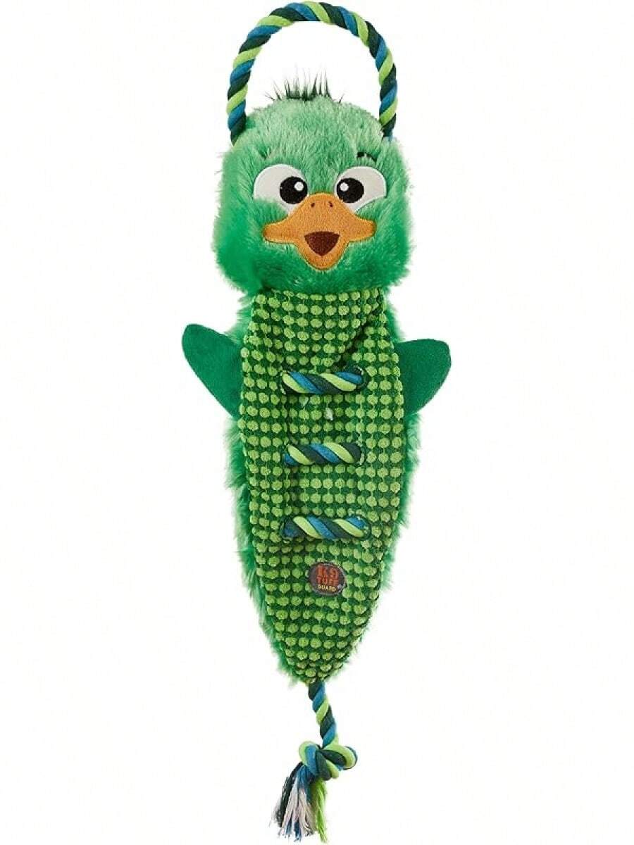 Outward Hound Ropiez Rope Interactive Dog Tug Toy For Tugging Squeaky Fun, 23.6 Inch Mallard, Green, Large - Vịt trời xanh 23" - Xem 1