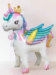 1 件独角兽铝箔气球，用于生日派对装饰，彩虹独角兽派对用品，小马驹气球，用于生日装饰 - 彩色 - 查看 10