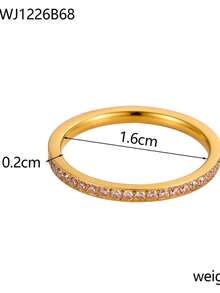 1pc BirthStone Ring 12 Month Color Zirconia Inlaid Rings For Women Stainless Steel PVD Plated Gold Color Engagement Wedding Jewelry - Ring - View 49