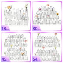 Tomnk 12/18/30/45/54pcs Glass Bud Vase Set, Small Vases For Flowers, Clear Bud Vases For Centerpieces Small Flower Vases In Bulk For Rustic Wedding Decorations Vintage Look Home Table Decor, Spring Home Decor - Multicolor - View 2