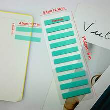 1套/200張純色透明便利貼，8mm超薄索引標籤，閱讀標記貼，學生書籍分類貼紙，辦公室必備文件標籤文具用品 - 45*8mm純色 - 查看 4