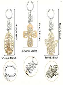 30pcs Wooden Baptism Keychain With Organza Gift Bag, Baptism, Wedding And Party Supplies