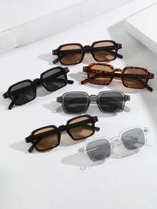 1 副男女通用秋季新款休闲简约时尚高端眼镜，适合万圣节、通勤、会议、休闲装、日常生活和使用 - 彩色 - 查看 1