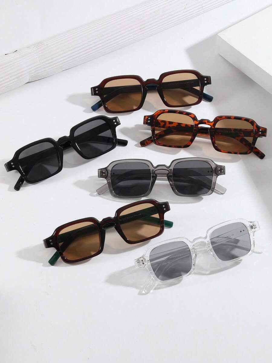 1 副男女通用秋季新款休闲简约时尚高端眼镜，适合万圣节、通勤、会议、休闲装、日常生活和使用 - 彩色 - 查看 1