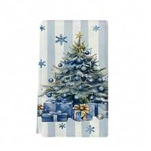 2pcs Set Of Christmas Themed Towels, Designed With Christmas Snowman And Christmas Tree Pattern Printed Towels, Machine Washable, Heat-Resistant, Absorbent And Reusable, Room Decoration, Kitchen And Bathroom Towels, Party Decoration, Home Decoration, Ideal Christmas Gift - Multicolor - View 21