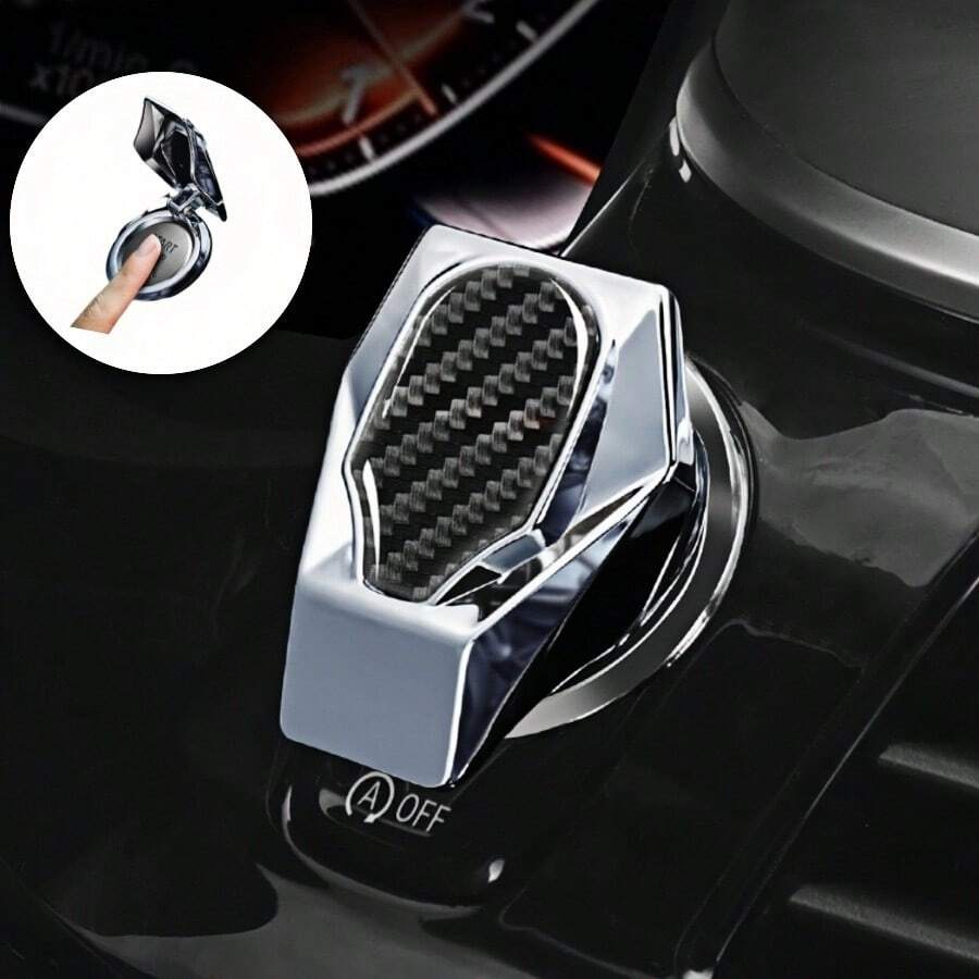 汽车一键启动金属按钮盖 发动机启停装饰贴 钥匙保护盖 防刮汽车按钮装饰 创意造型启动盖 适用于车内装饰配件 - 均碼 - 查看 1