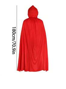 Neutral Hooded Cape Costume Party Cape 110cm, 140cm, 160cm, Female Crow Adult Masquerade Party Accessory Cape With Hood Neutral Hooded Cape Black Cape Long Robe Women And Men Role-Playing Costume Party (Black, Single-Layer Thin Style) - Multicolor - View 13