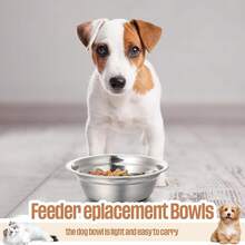 CRUTNuanchu 15 Pcs Pets Bowl Bulk Stainless Steel Dog And Bowls Metal Small Puppy Raised Food And Water Dish Cage(15 Oz) - 33.8盎司 - 查看 6