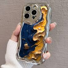 Funda para teléfono (1 unidad) compatible con 16 ProMax/16Plus/16Pro/16, 15/14/13/12/11. Diseño ondulado electrochapado. Lentes de precisión. Resistente a golpes y caídas. Funda protectora integrada de TPU. - Blanco - Ver 5