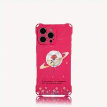 Funda para teléfono 1 pieza. El diseño de patrón de flores y planetas de dibujos animados te permite colgar la funda del teléfono en las cuatro esquinas. Es Adecuado El TPU Impreso Suave De 16 Pro 13 15 Plus 14 - Colores mixtos 1 - Ver 1