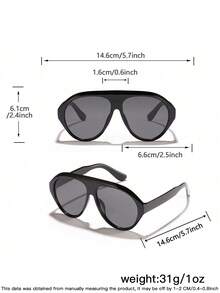 时尚复古超大镜框环绕式眼镜，适合街头、T台、情侣、派对、度假、海滩、日常佩戴，装饰性眼镜，盾形色调 - 彩色 - 查看 11