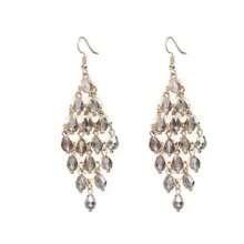 1 Pair Crystal Glass Bohemian Long Tassel Drop Earrings