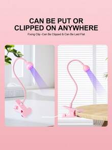 Miniaturowa lampa UV LED do utwardzania – zasilana przez USB, giętka szyjka, giętka w zakresie 360°, mocowana na klips, odpowiednia do lakierów żelowych i rękodzieła z żywicy, przenośna lampa do paznokci z soczewką szklaną skupiającą, do użytku w domu i salonie - Biały - Zobacz 4