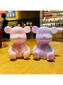 1pc Colorful Cartoon Bear Figurine, Cute Modern Home Decor, Cabinet Cute Animal Statue Sculpture, Suitable For Bedroom, Living Room And Office, New Year, Birthday, Wedding Party Gifts