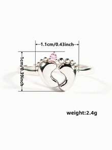 1 PC Pretty Angel S925 Sterling Silver Cubic Zirconia Rings For Women Fine Jewelry Party Gift - 1# - View 8