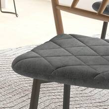 HOMCOM Lot de 4 chaises de salle à manger, chaises de cuisine rembourrées avec dossier haut, pieds en acier et tissu effet velours, pour salon, chambre, cuisine, gris - Gris - Voir 5