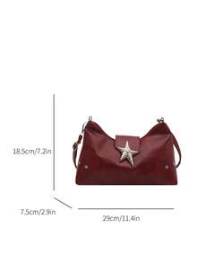 全新朋克风骑行包 Y2K Hottie 斜挎包 金属五角星单肩包