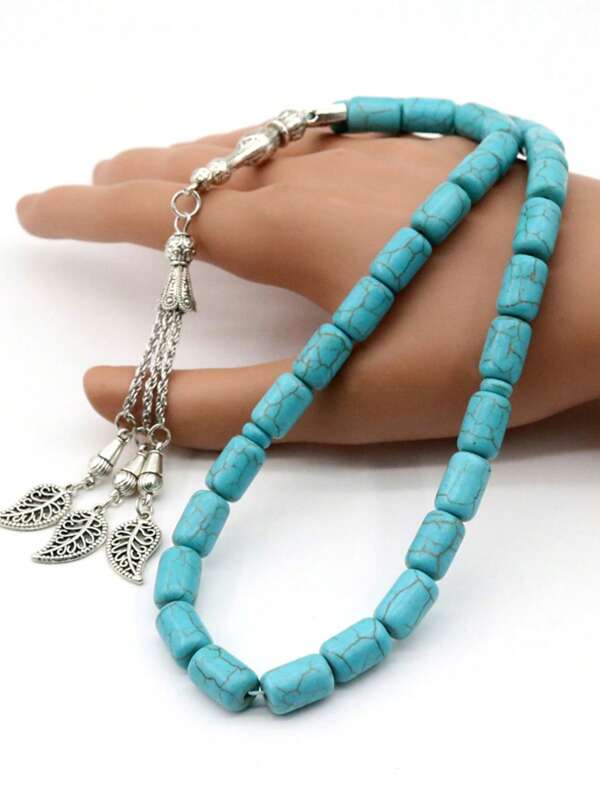 1pc Arab 33 Bead Tasbih Men's Bracelet 8 * 12mm Bead Tassel Pendant Middle Eastern Tesbih Muslim Jewelry